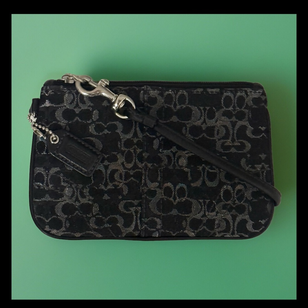 Coach Black Signature Wristlet